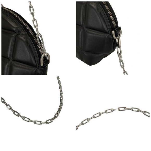 Auth BOTTEGA VENETA Padetto Mini Half Moon - Black Leather - Picture 11 of 14